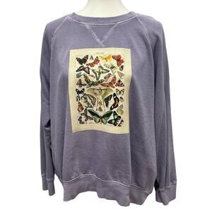 Butterfly Print Purple Sweatshirt